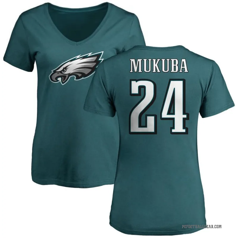 Andrew Mukuba Women's Green Philadelphia Eagles Logo Slim Fit T-Shirt -