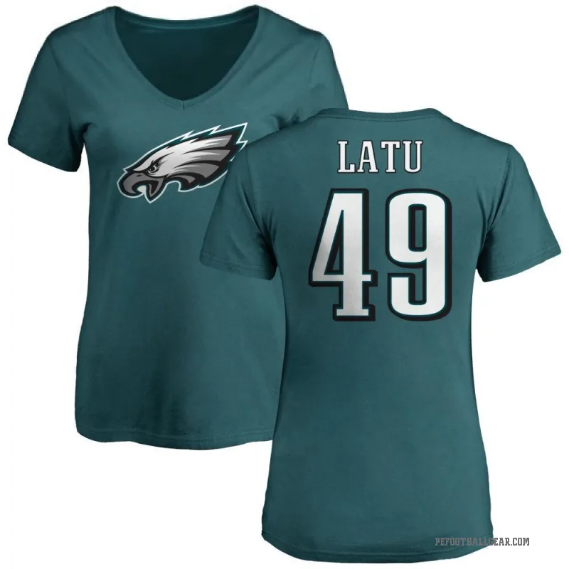 Cameron Latu Women's Green Philadelphia Eagles Logo Slim Fit T-Shirt -