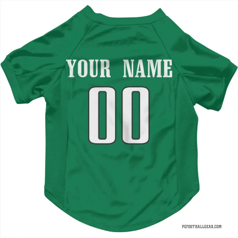 Custom Green Philadelphia Eagles Kelly Cat & Dog Pet Jersey