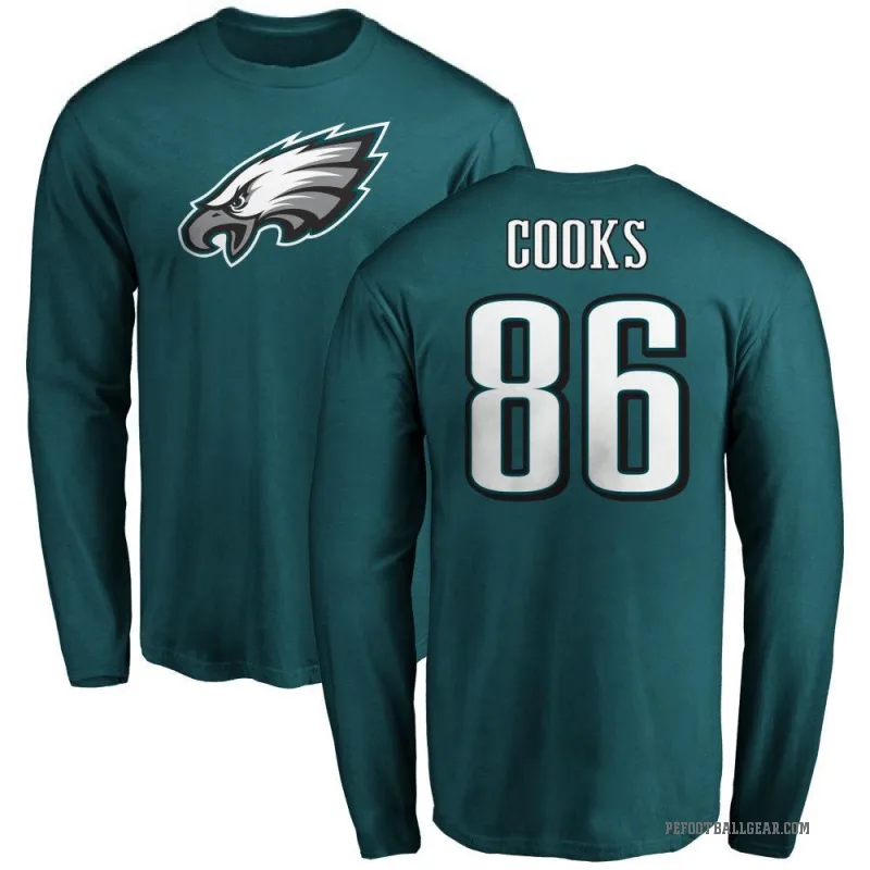 Elijah Cooks Men's Green Philadelphia Eagles Logo Long Sleeve T-Shirt -