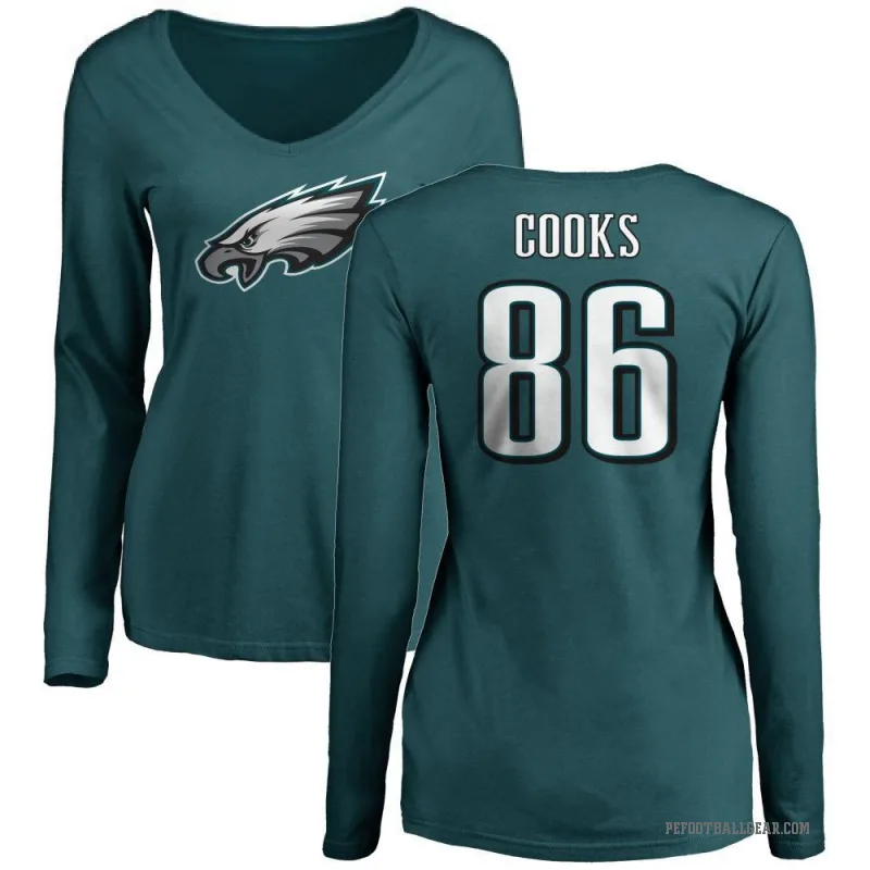 Elijah Cooks Women's Green Philadelphia Eagles Long Sleeve T-Shirt -