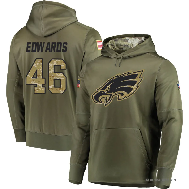 Herman Edwards Men's Olive Philadelphia Eagles Salute to Service Pullover Hoodie