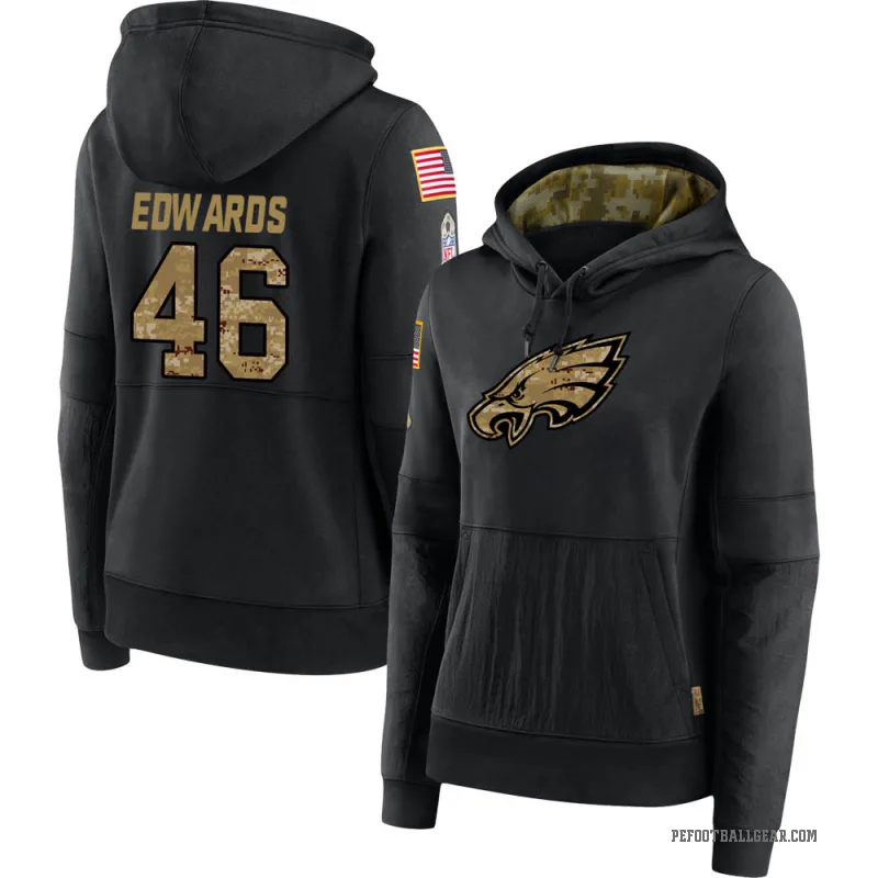 Herman Edwards Women's Black Philadelphia Eagles 2020 Salute to Service Sideline Performance Pullover Hoodie
