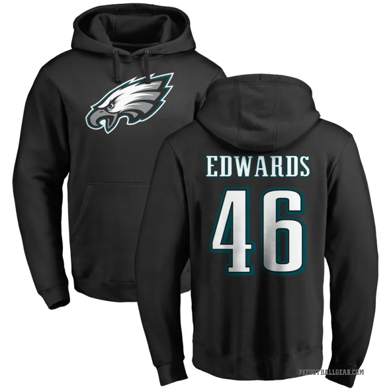 Herman Edwards Youth Black Philadelphia Eagles Pro Line Logo Pullover Hoodie