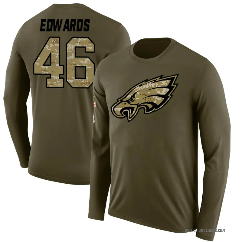 Herman Edwards Youth Olive Philadelphia Eagles Salute to Service Sideline Long Sleeve T-Shirt