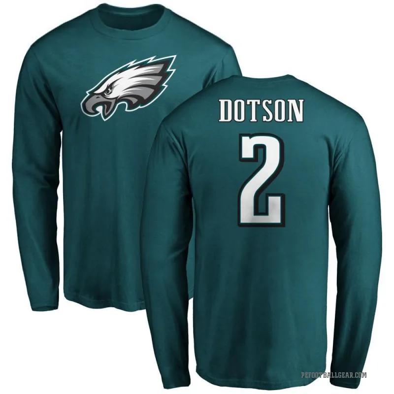 Jahan Dotson Men's Green Philadelphia Eagles Logo Long Sleeve T-Shirt -