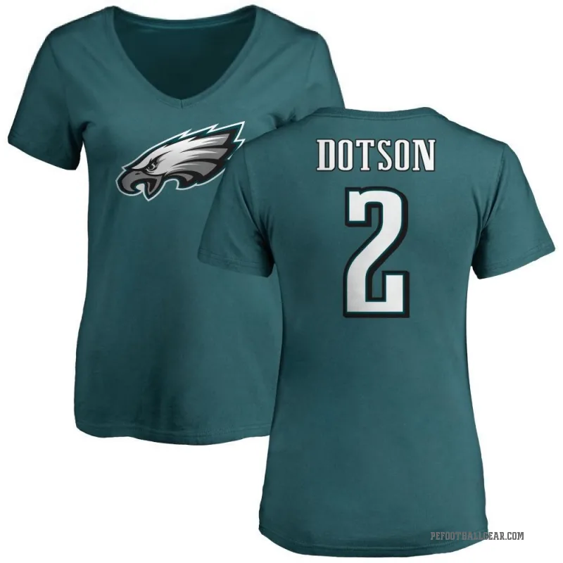 Jahan Dotson Women's Green Philadelphia Eagles Logo Slim Fit T-Shirt -