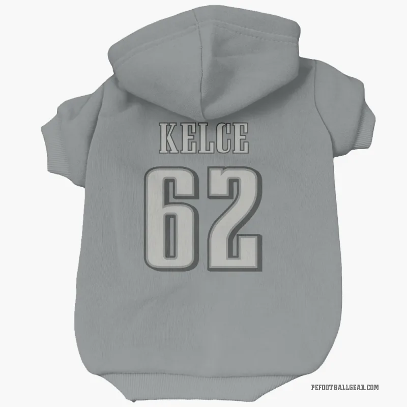 Jason Kelce Charcoal Philadelphia Eagles Cat & Dog Pet Hoodie