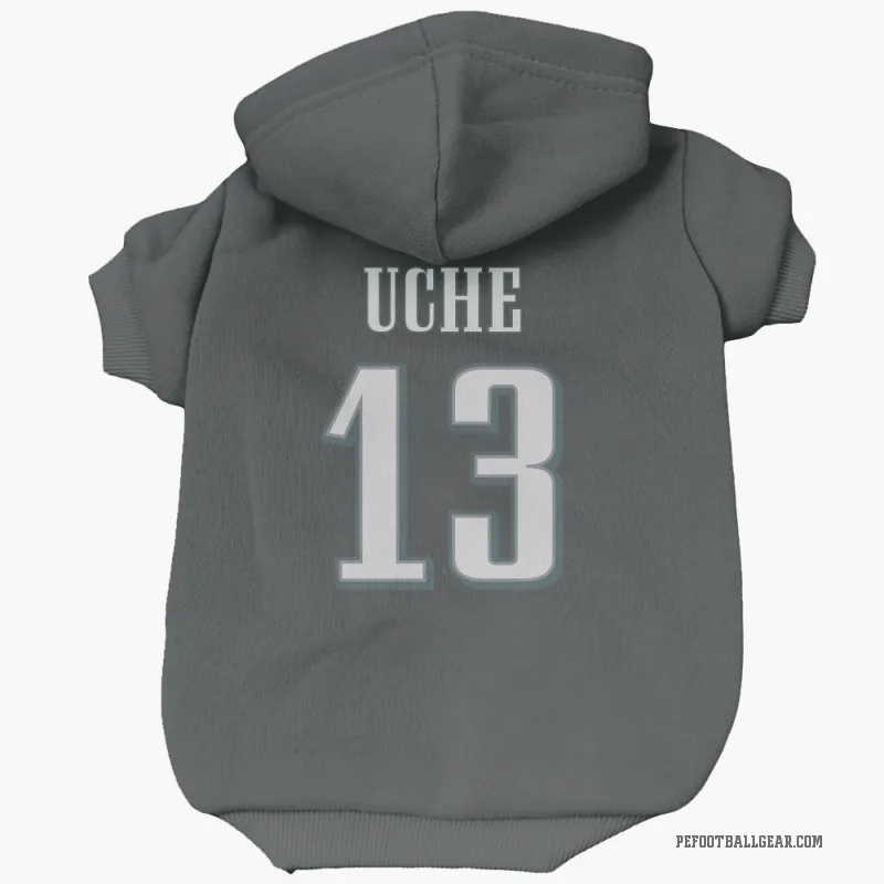 Joshua Uche Black Philadelphia Eagles Cat & Dog Pet Hoodie