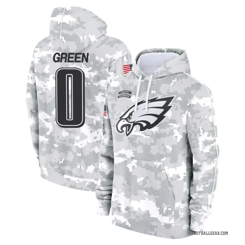 Kenyon Green Men's Green Philadelphia Eagles Arctic Camo 2024 Salute to Service Club Fleece Pullover Hoodie