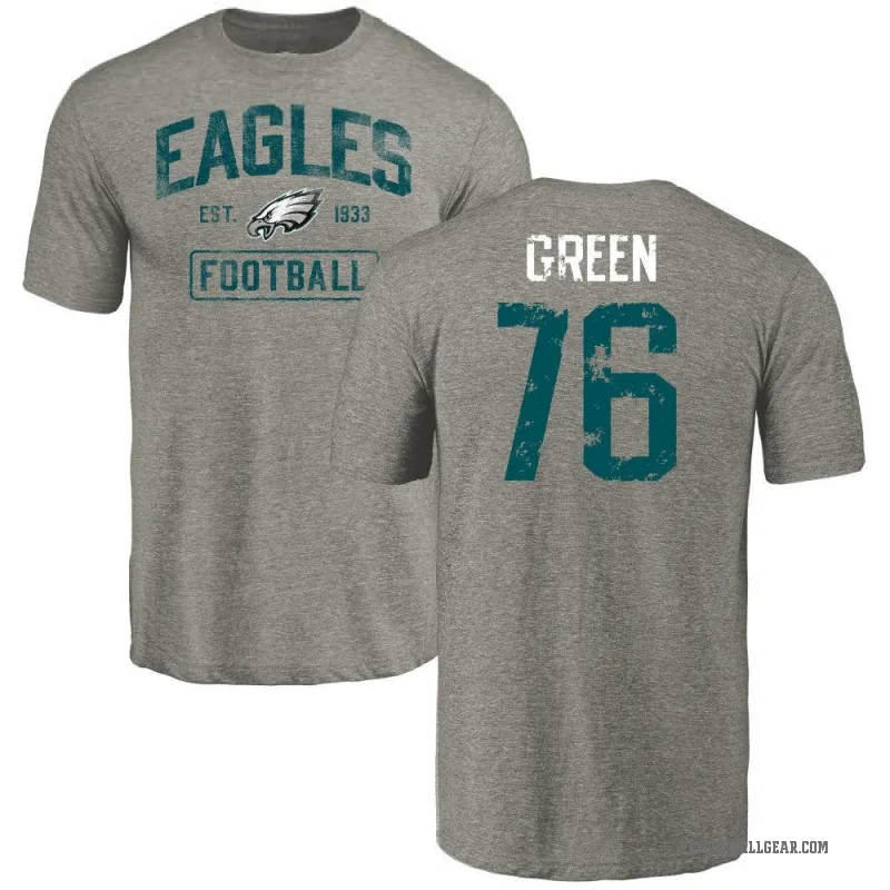 Kenyon Green Men's Green Philadelphia Eagles Gray Distressed T-Shirt