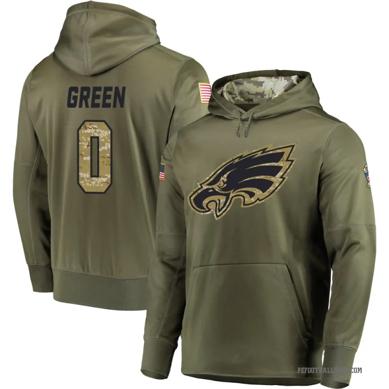 Kenyon Green Men's Green Philadelphia Eagles Olive Salute to Service Pullover Hoodie