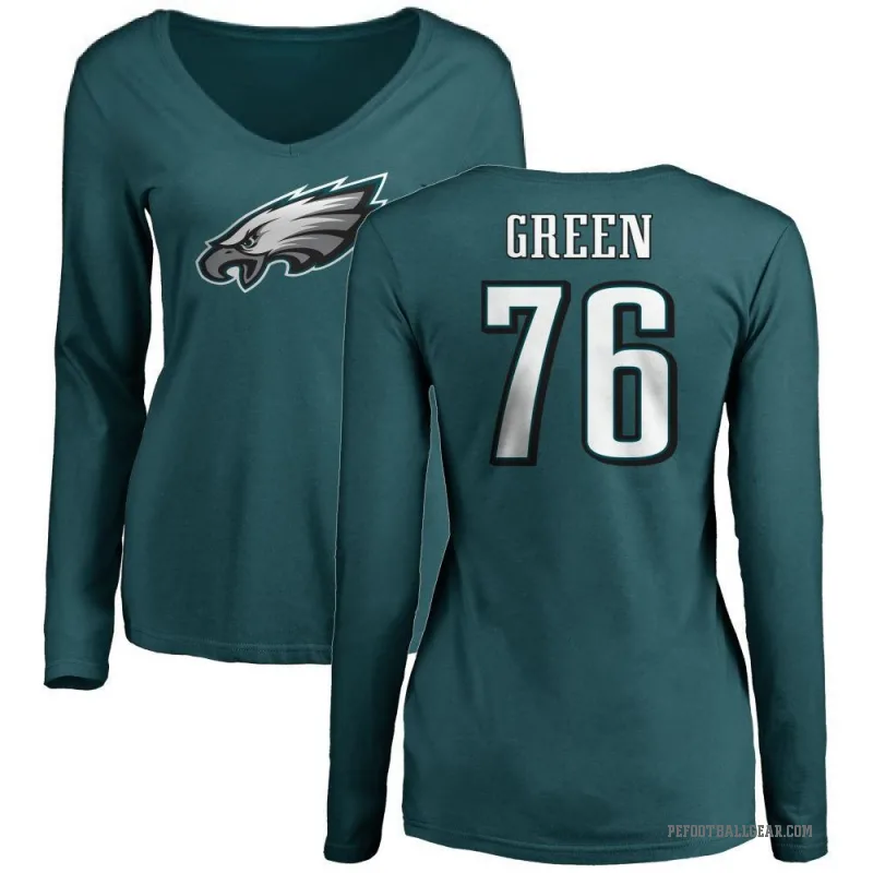 Kenyon Green Women's Green Philadelphia Eagles Long Sleeve T-Shirt -