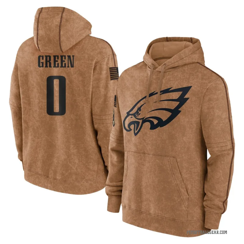 Kenyon Green Youth Green Philadelphia Eagles Brown 2023 Salute To Service Club Pullover Hoodie