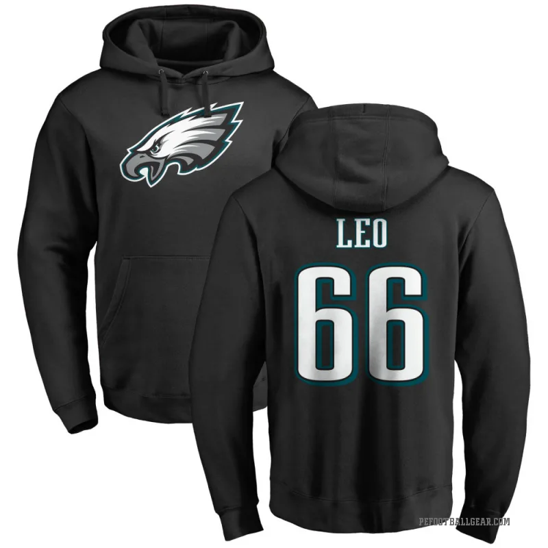 Matt Leo Youth Black Philadelphia Eagles Pro Line Logo Pullover Hoodie