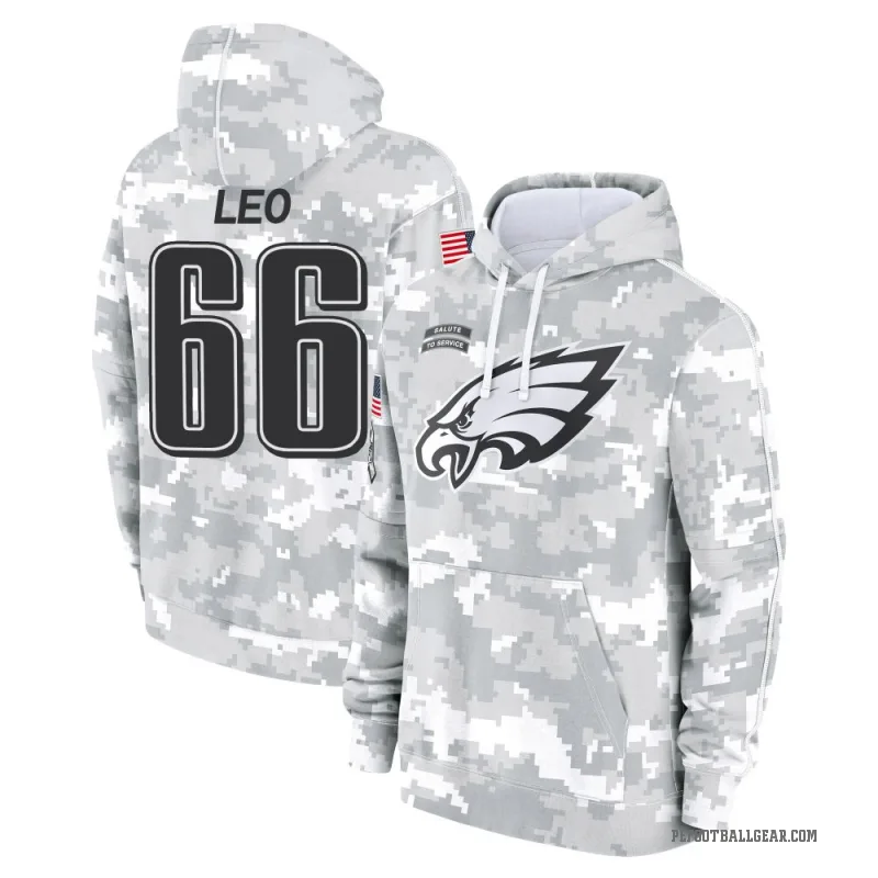 Matt Leo Youth Camo Philadelphia Eagles Arctic 2024 Salute to Service Club Fleece Pullover Hoodie