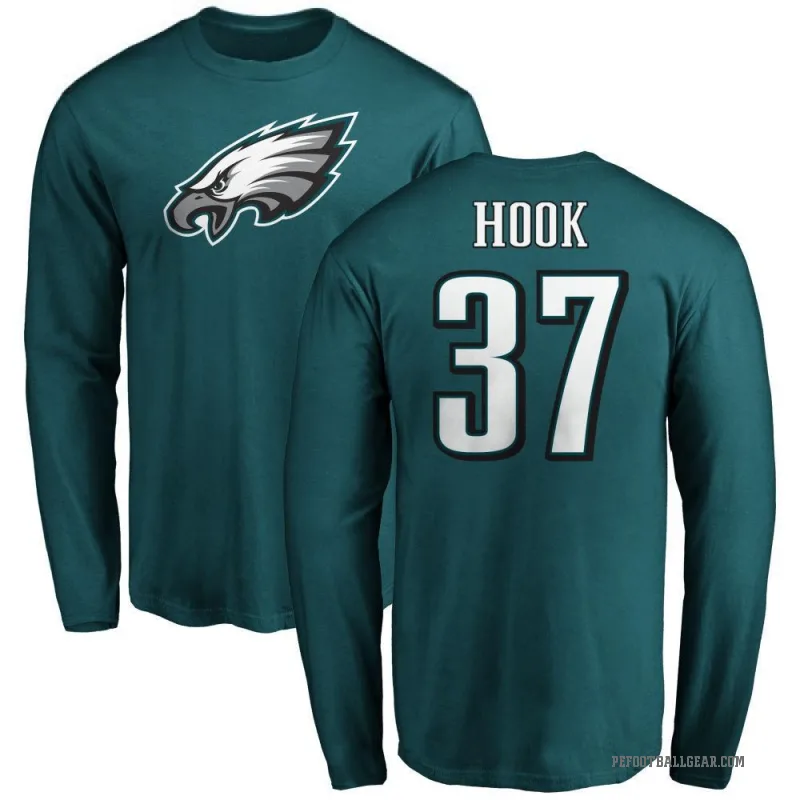 Maxen Hook Men's Green Philadelphia Eagles Logo Long Sleeve T-Shirt -