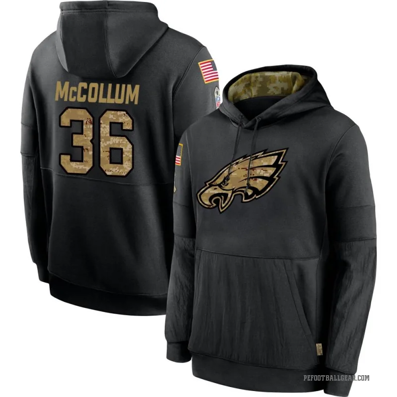 Tristin McCollum Men's Black Philadelphia Eagles 2020 Salute to Service Sideline Performance Pullover Hoodie